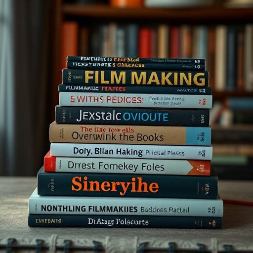 Une pile de livres sur la r√©alisation cin√©matographique, avec des couvertures attrayantes et des titres inspirants.